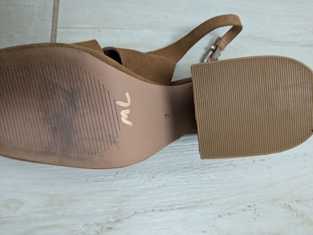 Intentionally Blank Siren Sandal Sling Back Brown Suede Shoes 7 Whiskey - Picture 3 of 8